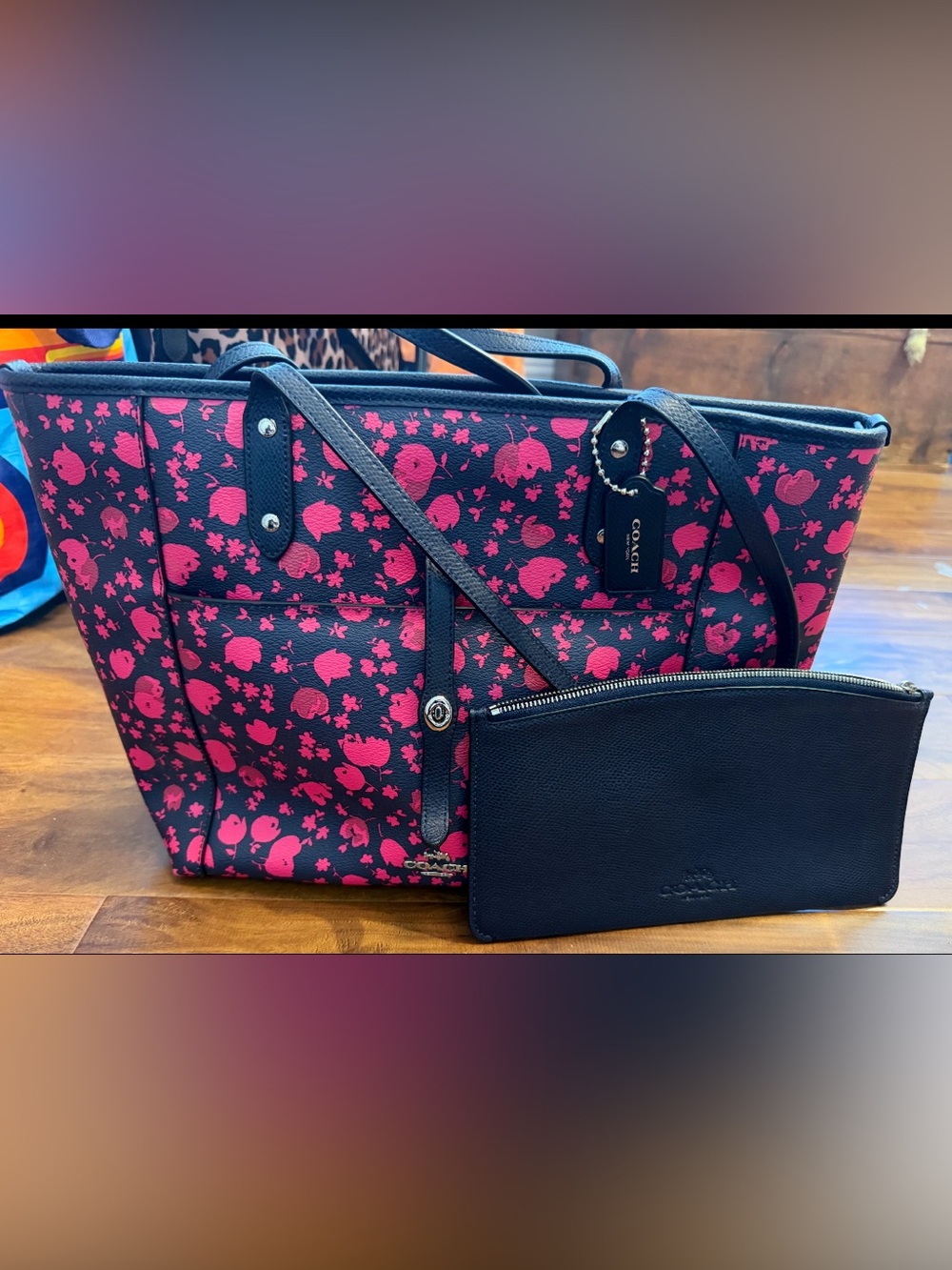 NWOT - Coach Prairie Calico Floral City Tote with Pouch